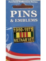 Eagle Emblems Pin Vietnam Vet 1959-1975 with Ribbon