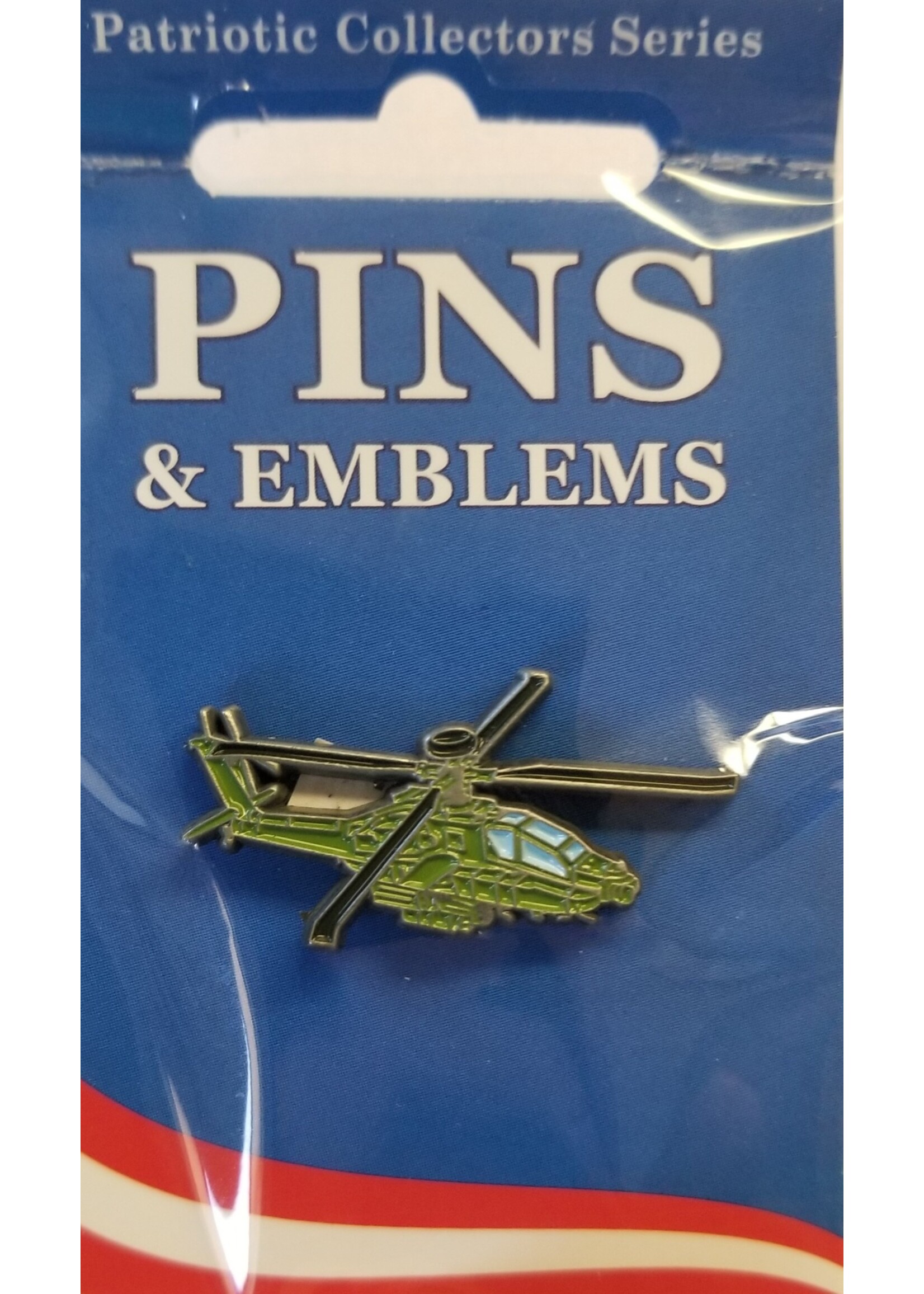 Eagle Emblems Pin AH-64 Apache Helicopter Green
