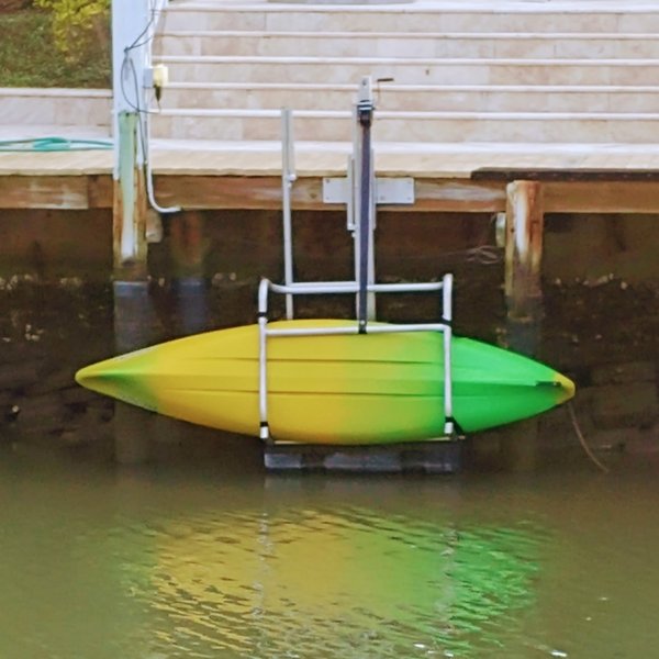 Seahorse Docking Floating Single Kayak Launch & Stow with Ladder & Seawall/Dock Mount