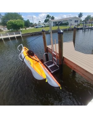 Seahorse Docking Floating  Double Kayak Launch & Stow with Ladder & Seawall/Dock Mount