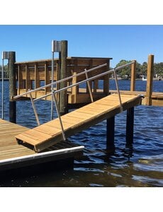 Alumiworks Floating Dock Ramp with Wood Decking