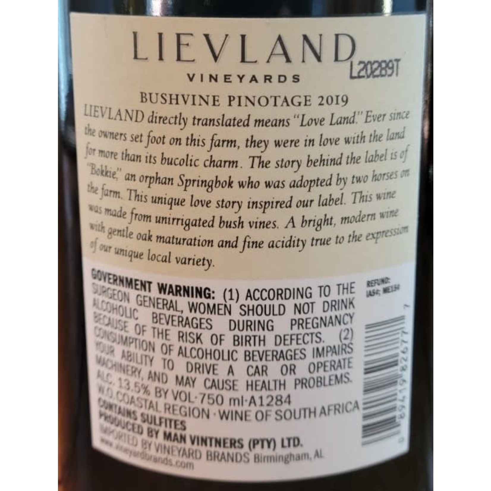 Lievland Pinotage, Coastal Region, South Africa 2019