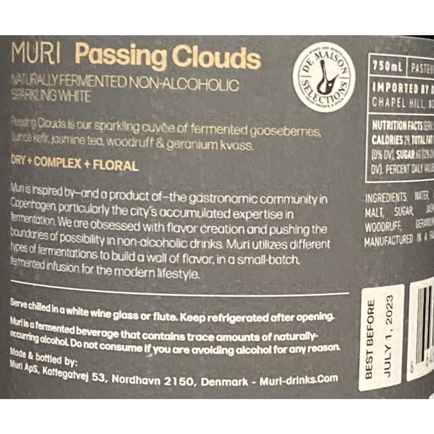 Muri "Passing Clouds" Sparkling White, Denmark NV