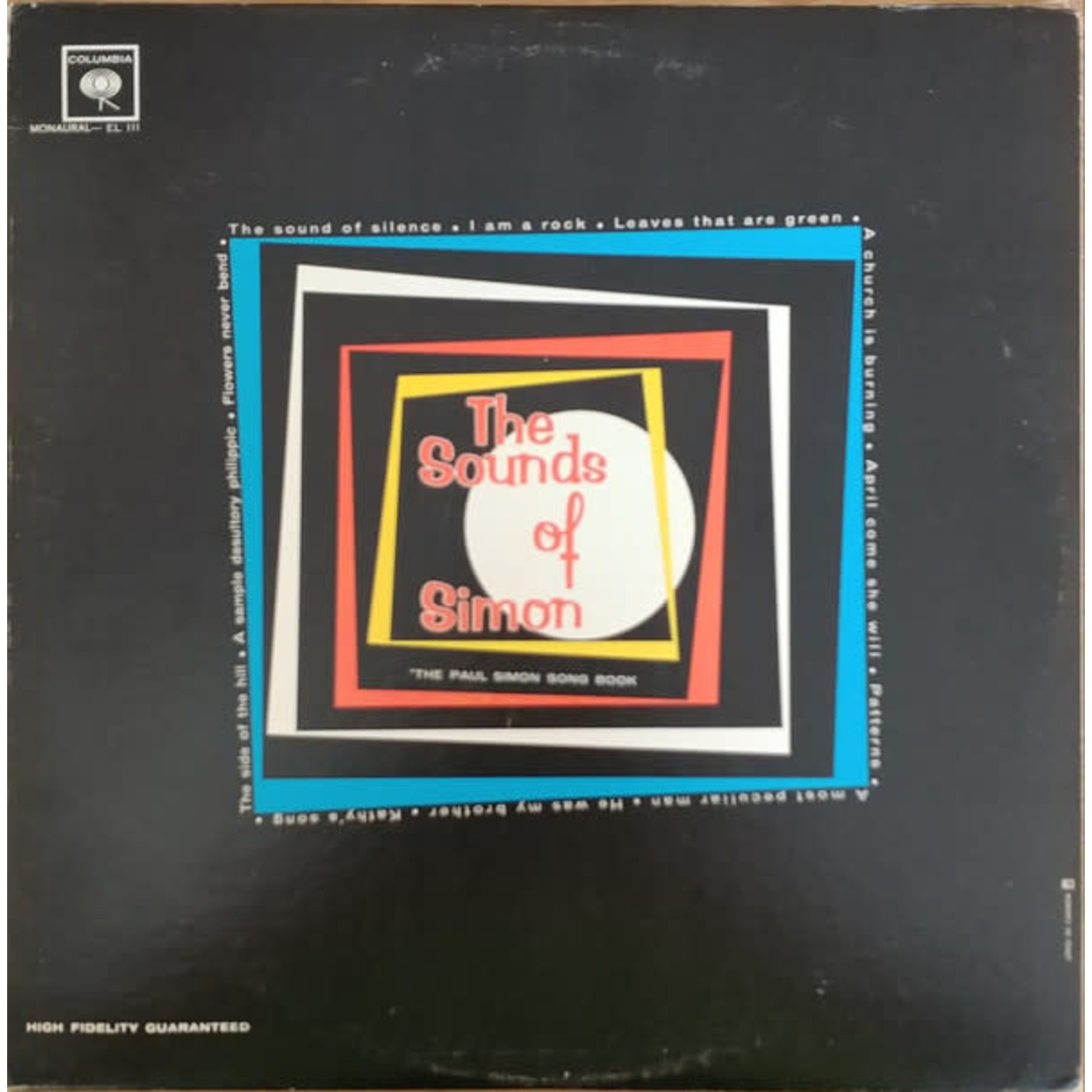 Paul Simon Paul Simon – The Sounds Of Simon (The Paul Simon Song Book) (G, LP, Columbia, EL 111, Canada)