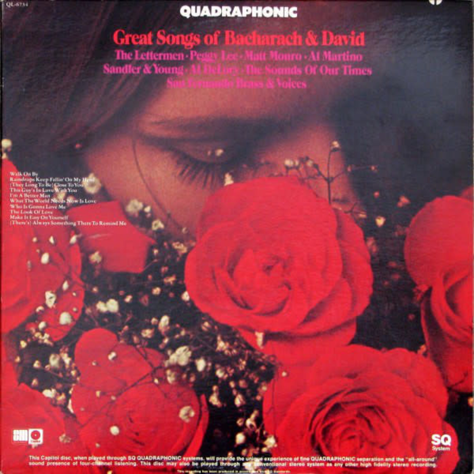 Various – Great Songs Of Bacharach & David (VG, 1972, LP, Creative Products / Capitol Records – QL-6734, USA)