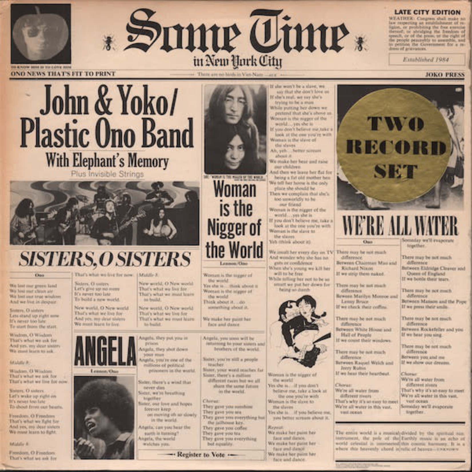 John Lennon John & Yoko  The Plastic Ono Band – Some Time In New York City (LP, VG)