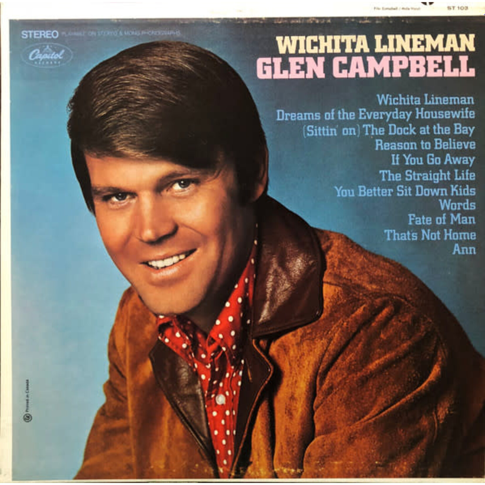 Glen Campbell Glen Campbell – Wichita Lineman (VG, 1968, LP, Capitol Records – ST-103)