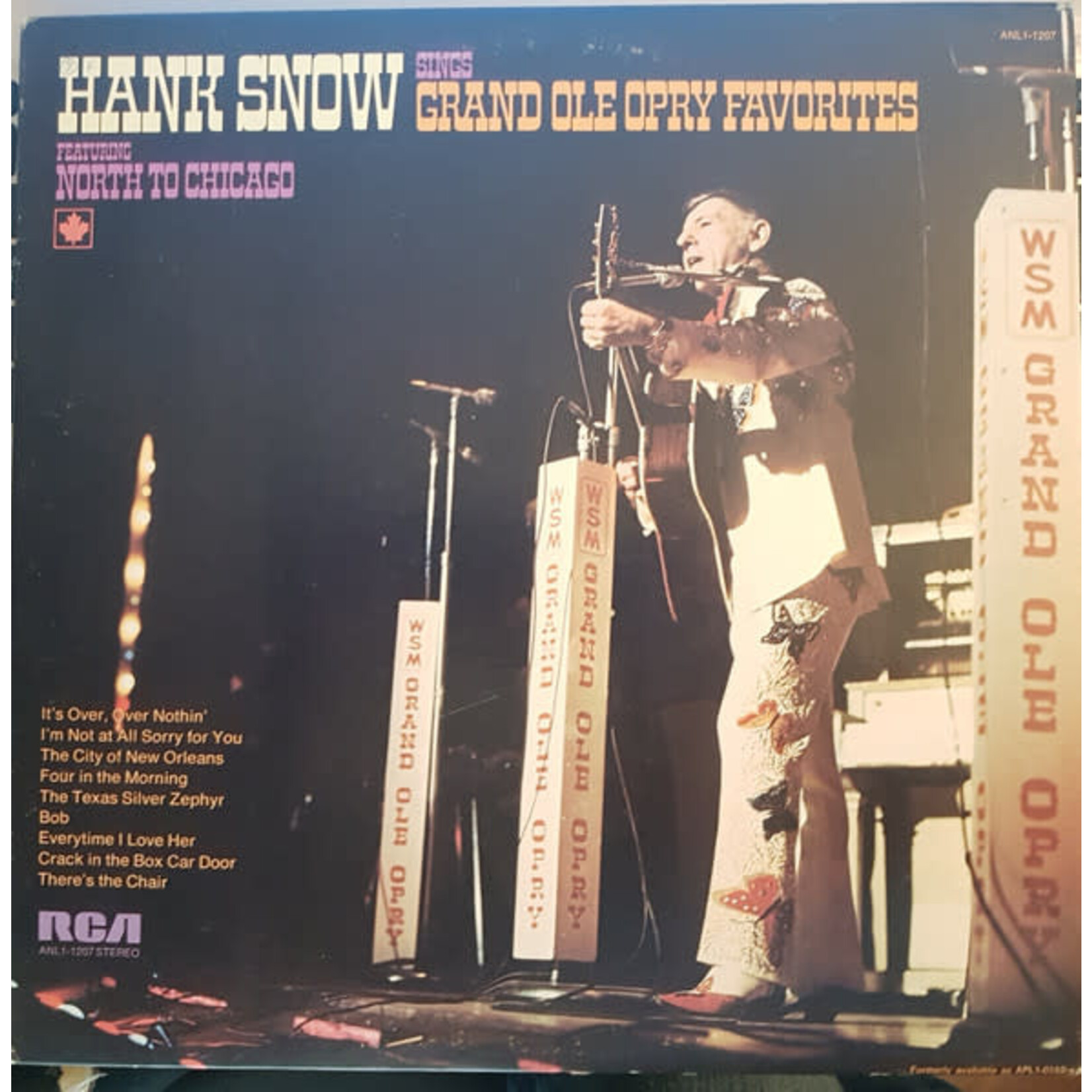 Hank Snow Hank Snow – Hank Snow Sings Grand Ole Opry Favorites (VG, 1975, LP, RCA – ANL1-1207)