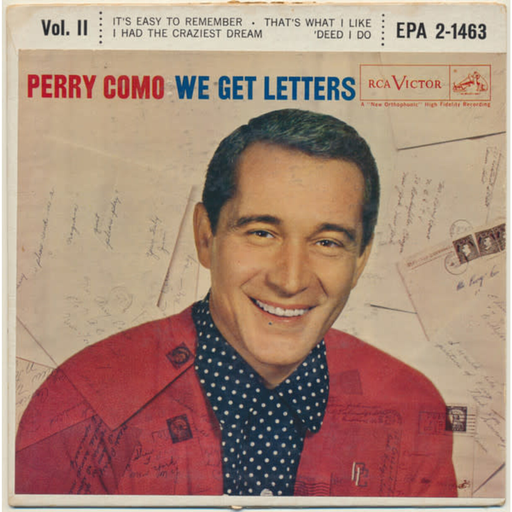 Perry Como Perry Como – We Get Letters (Vol. II) (G, 1957, 45 RPM 7" EP, RCA Victor – EPA 2-1463)
