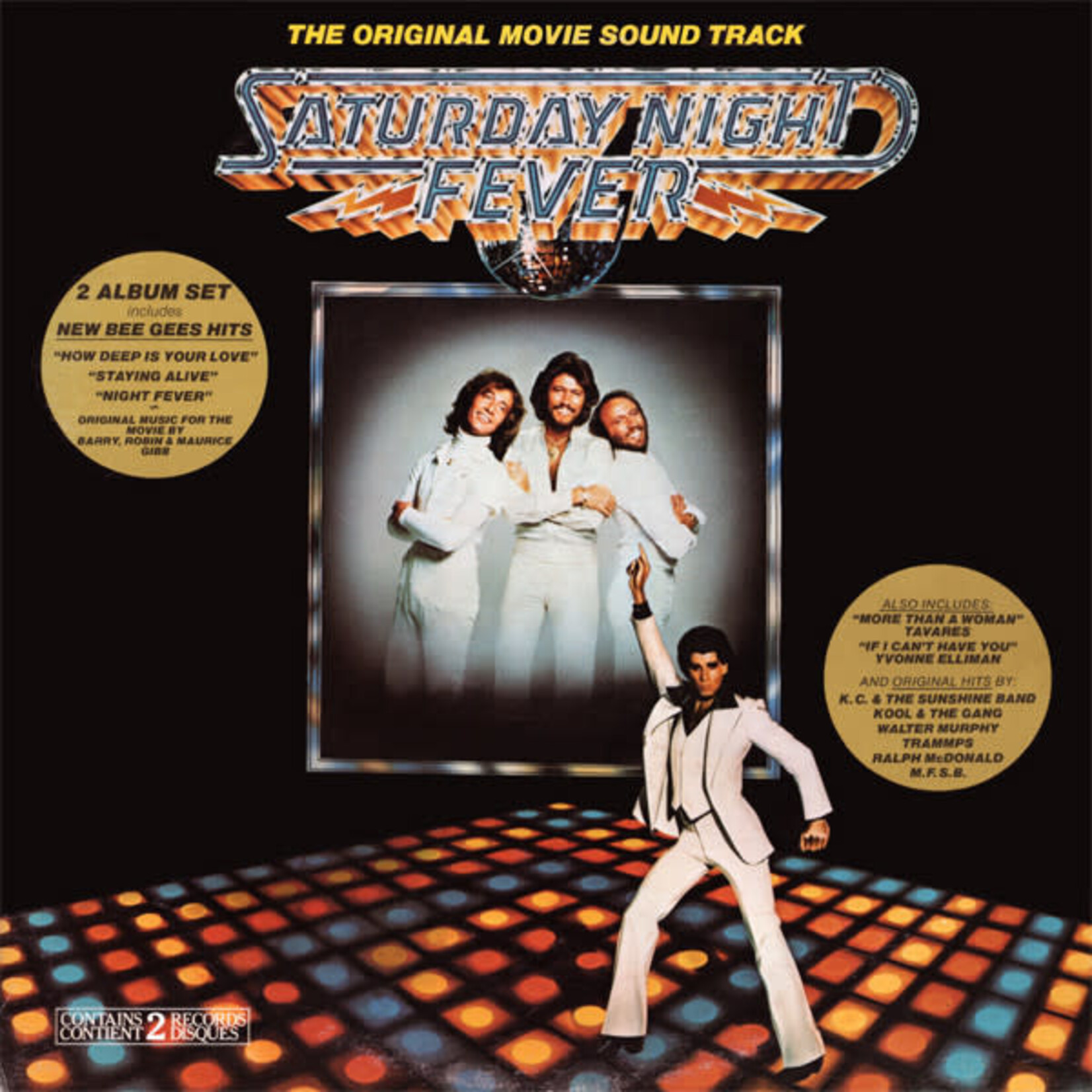 Bee Gees Saturday Night Fever (The Original Movie Sound Track) (VG, 1977, 2LP, RSO – RS-2-4001)