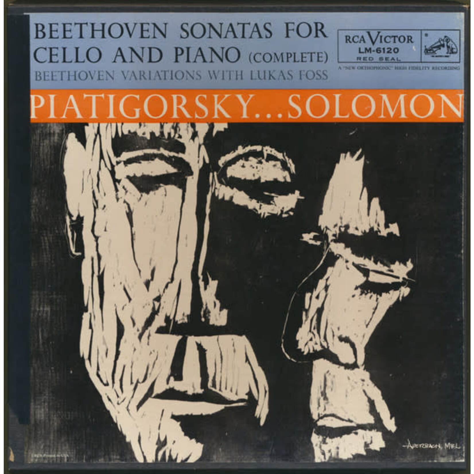 Ludwig van Beethoven Gregor Piatigorsky, Solomon – Beethoven Sonatas For Cello & Piano (Complete) (VG, 3xLP, Box Set, RCA Victor – LM-6120) DSG VESV