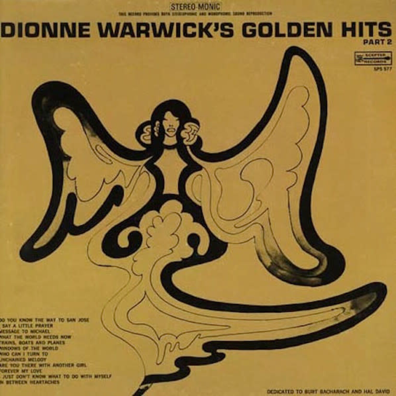 Dionne Warwick Dionne Warwick – Golden Hits Part 2 (VG, LP, Reissue, Scepter Records – SPS 577)