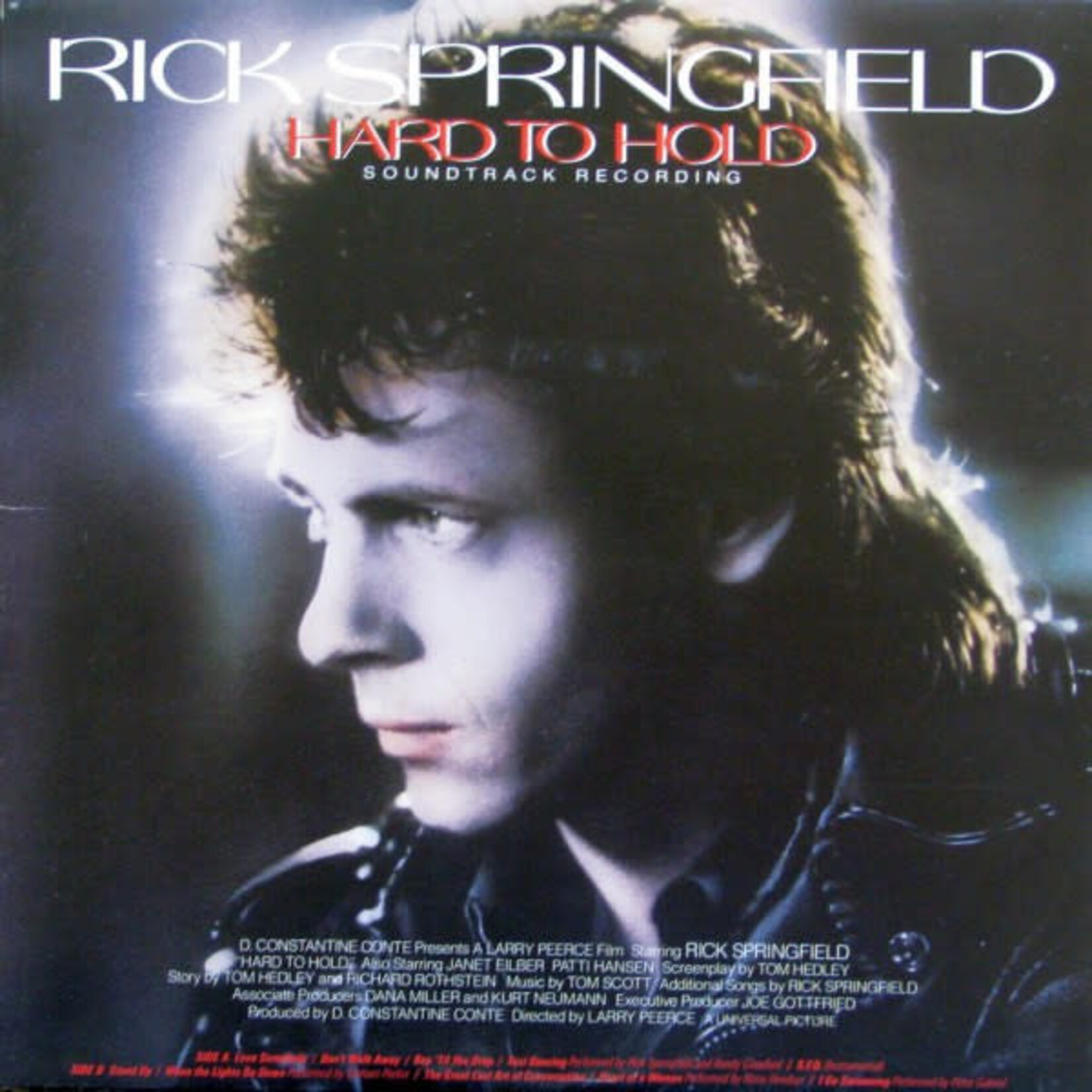 Rick Springfield Rick Springfield – Hard To Hold Soundtrack Recording (VG, 1984, LP, RCA Victor – ABL1-4935, Canada)