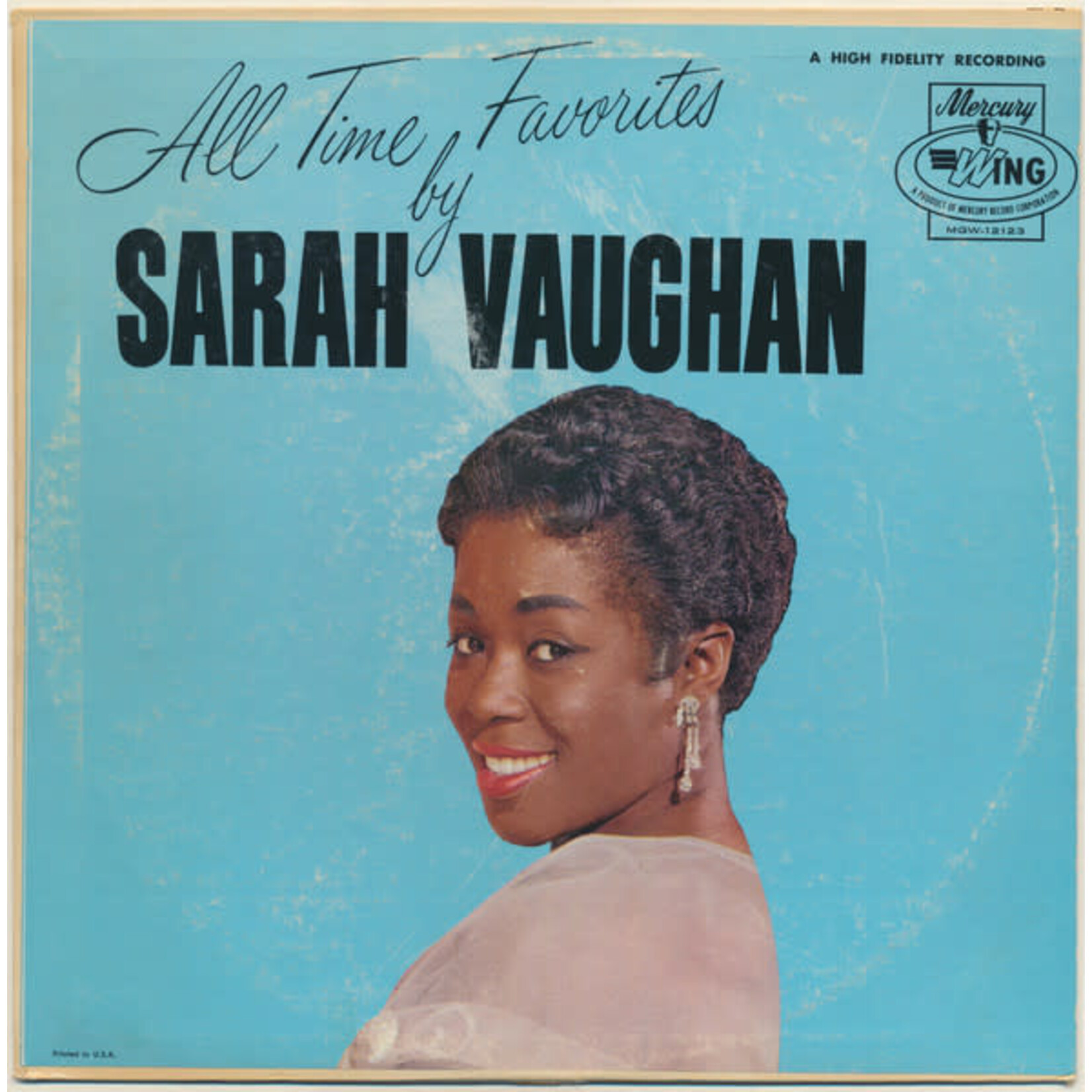 Sarah Vaughan Sarah Vaughan – All Time Favorites By Sarah Vaughan (VG, 1963, LP, Mercury Wing – MGW-12123)