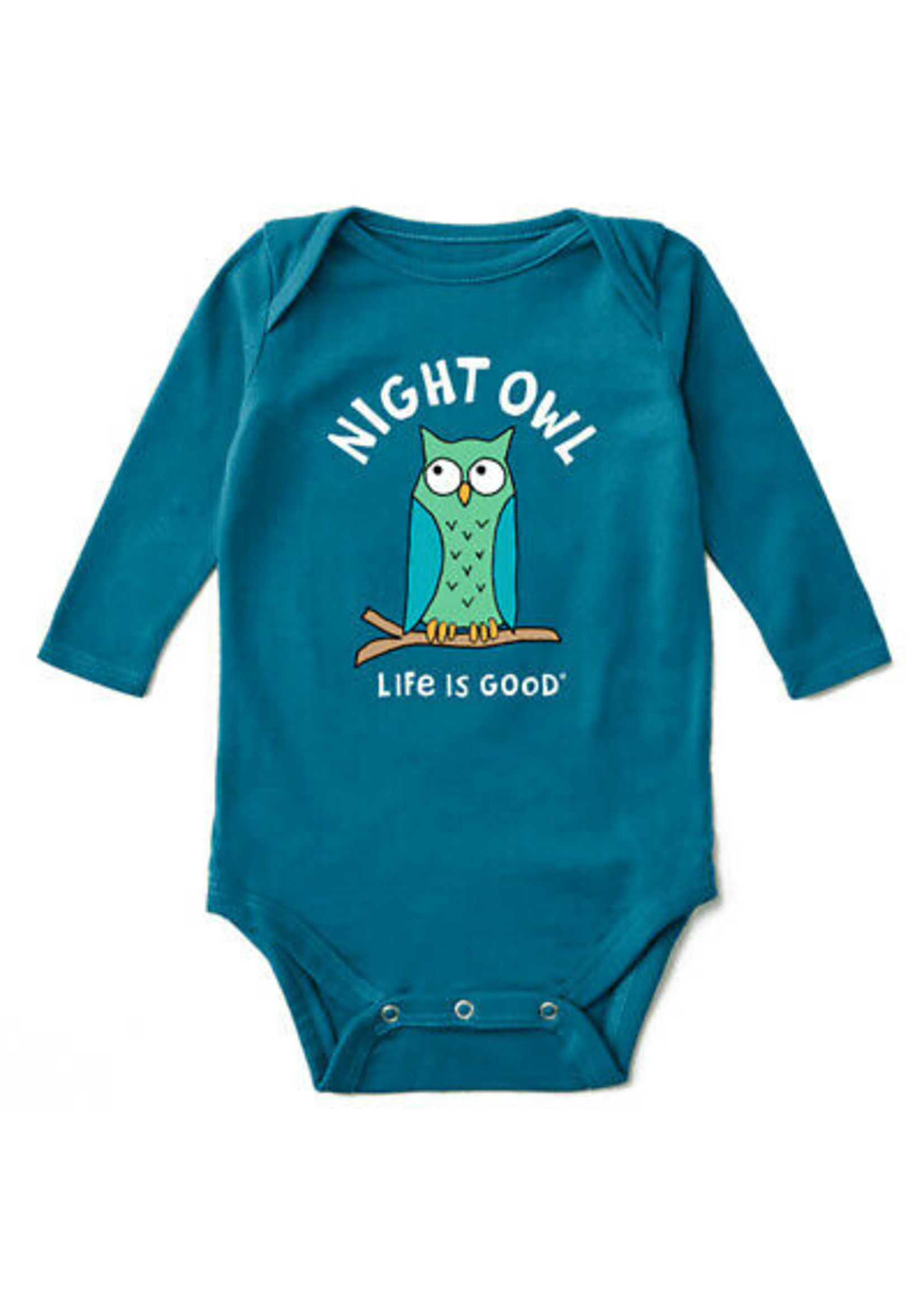 Life is Good Life is Good Night Owl Naive Long Sleeve Crusher Baby Bodysuit