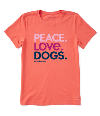 Life is Good Life is Good Women's Peace Love Dogs Crusher Tee