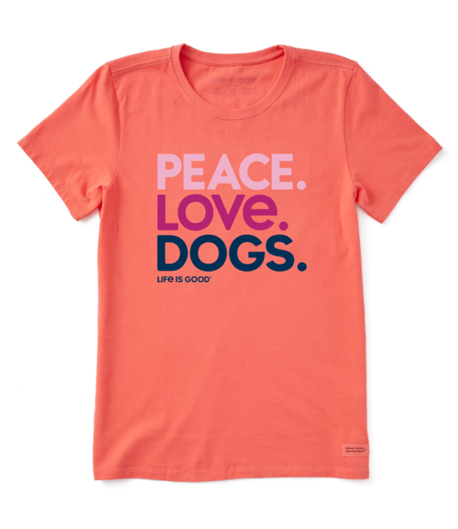 Life is Good Women's Peace Love Dogs Crusher Tee