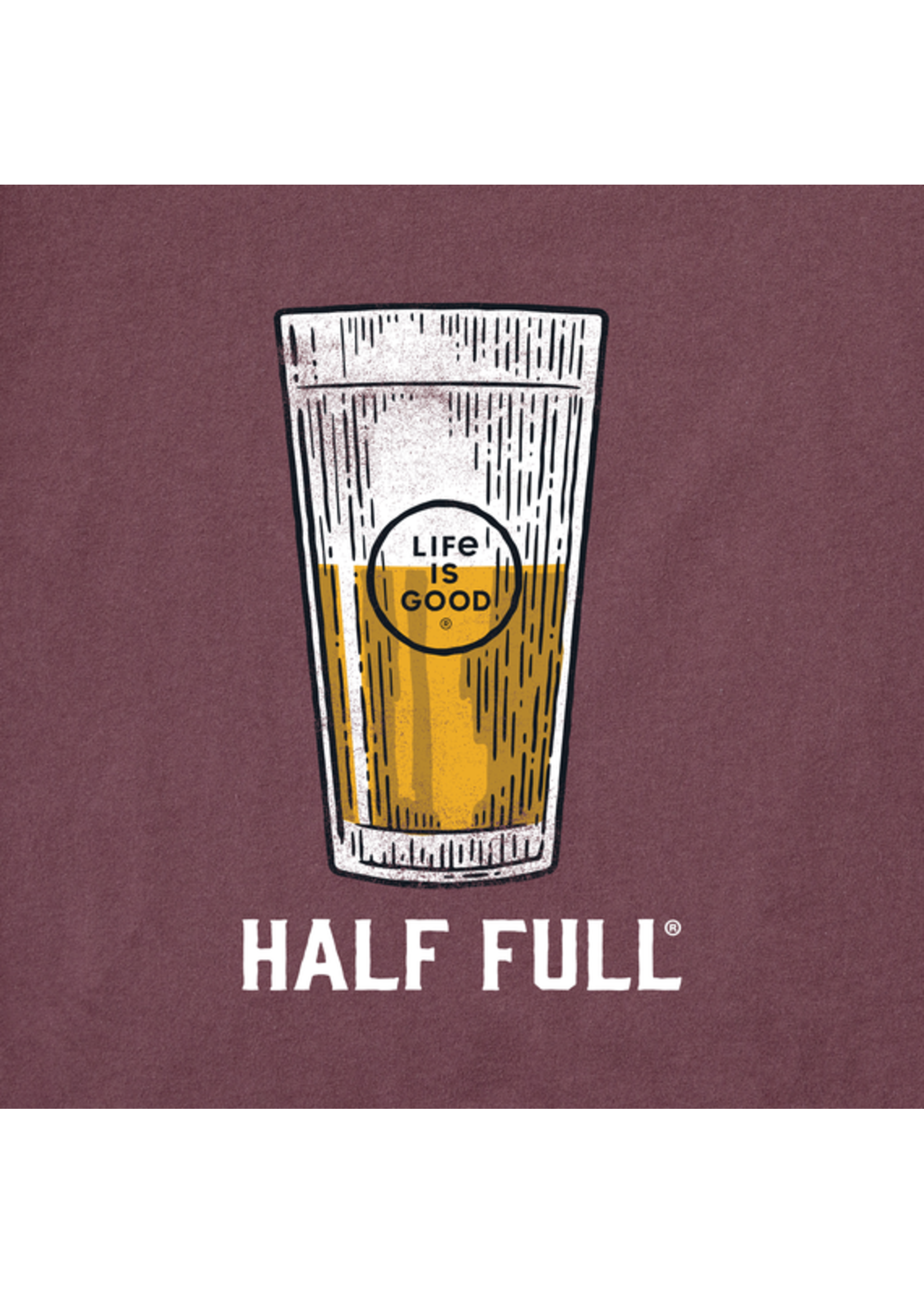 Life is Good Life is Good  Men's Half Full Beer Crusher-LITE Tee