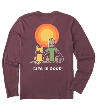 Life is Good Life is Good Men's Jake & Rocket Golden Hour Long Sleeve Crusher Tee