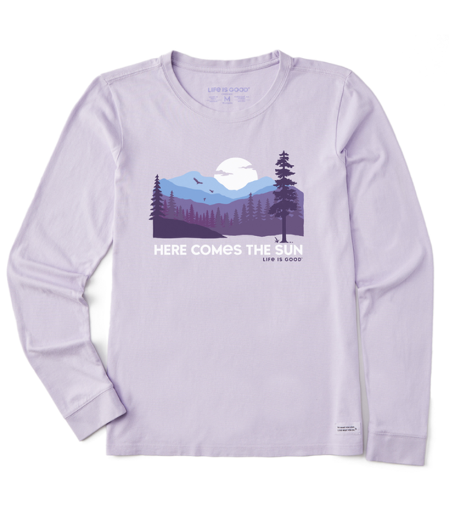 Life is Good Life is Good Women's Here Comes the Sun Evergreens Long Sleeve Crusher-LITE Tee