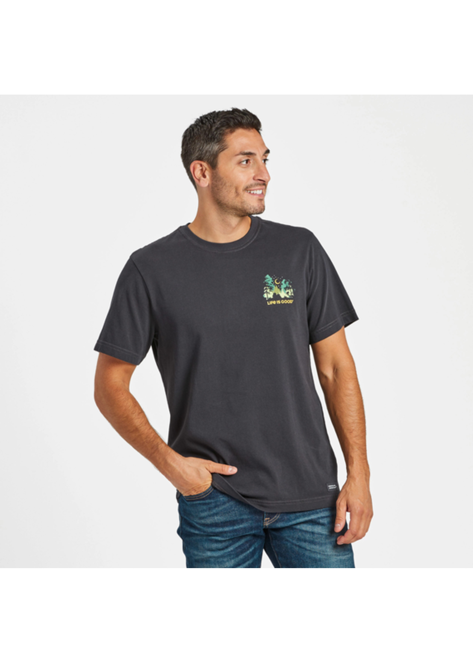 Life is Good Life is Good Men's Log On Campfire Crusher Tee