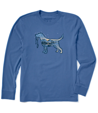 Life is Good Life is Good Men's Dogscape Solid Crusher-LITE Long Sleeve Tee