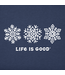 Life is Good Three Snowflakes Long Sleeve Crusher Vee