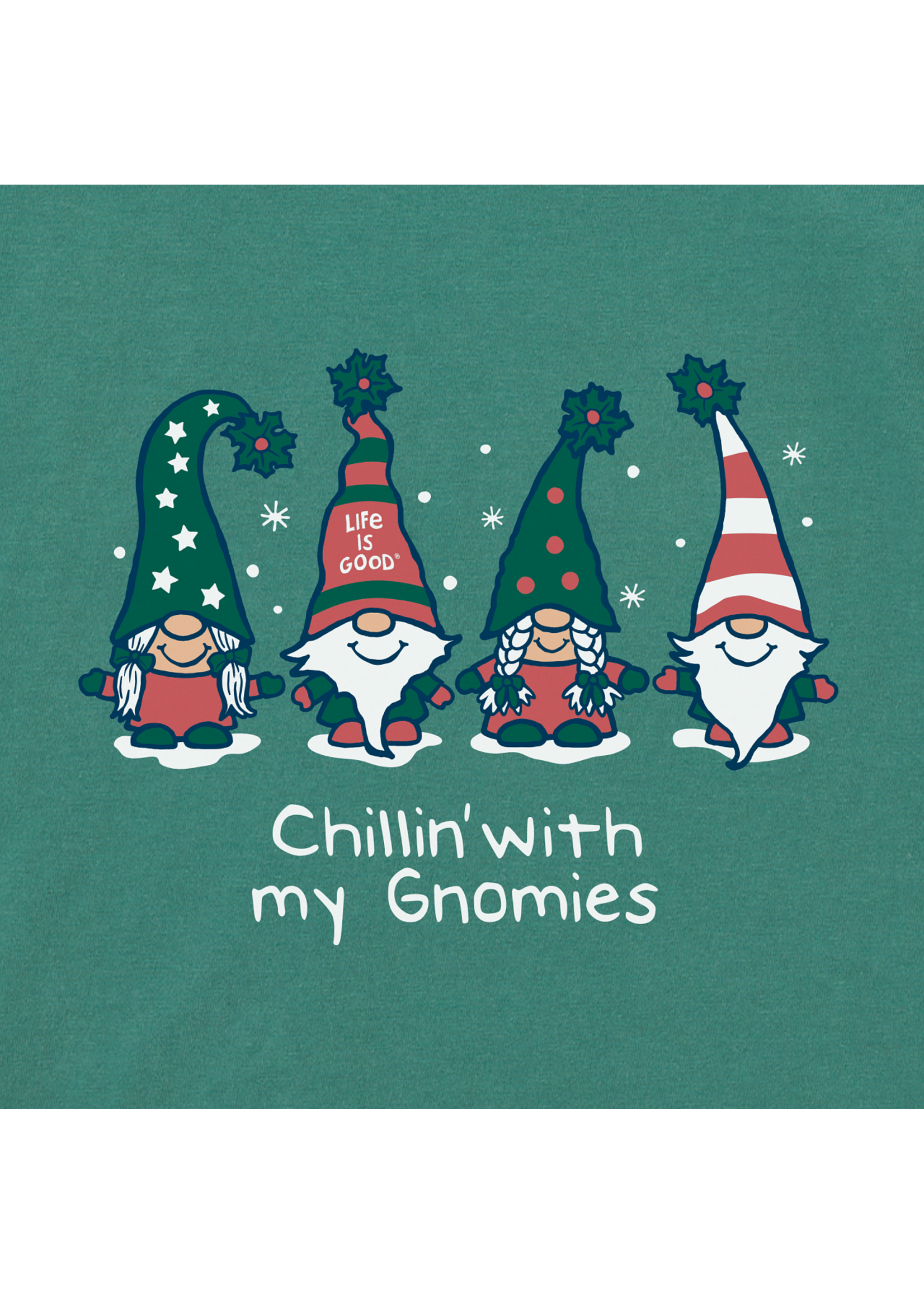 Life is Good Life is Good Women's Chillin' With My Gnomies Long Sleeve Crusher Vee
