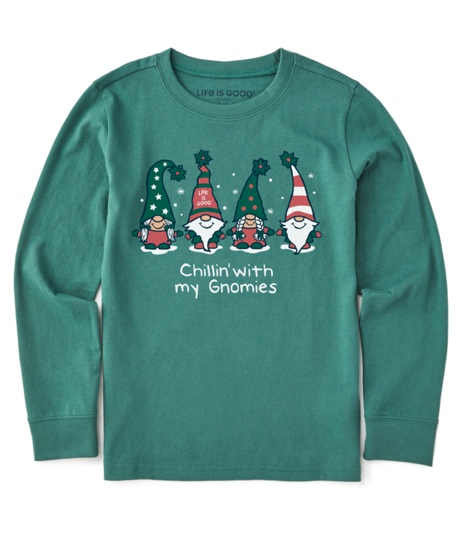 Life is Good Kids Chillin' With My Gnomies Long Sleeve Crusher Tee