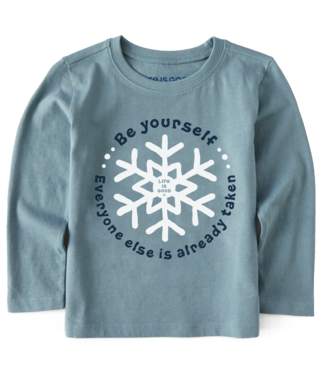 Life is Good Life is Good Toddlers Be Yourself Snowflake Long Sleeve Crusher Tee