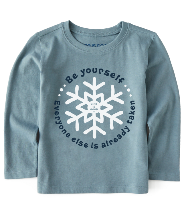 Life is Good Toddlers Be Yourself Snowflake Long Sleeve Crusher Tee