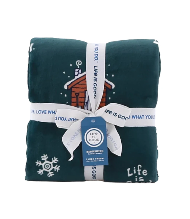 Life is Good Berkshire Plush Sherpa Throw Blanket Tygart Mountain