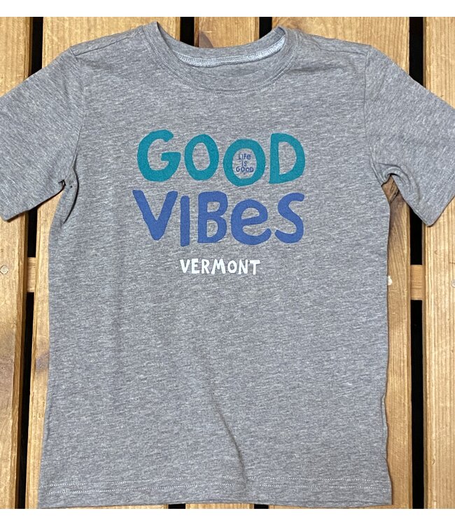 Vermont Logo Life is Good Kid's Good Vibes Short Sleeve Crusher Tee