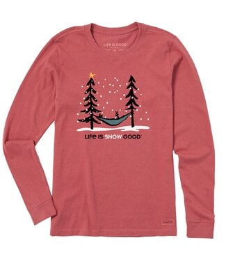 Life is Good Life is Good Women's Life is Snow Good Hammock Long Sleeve Crusher Tee