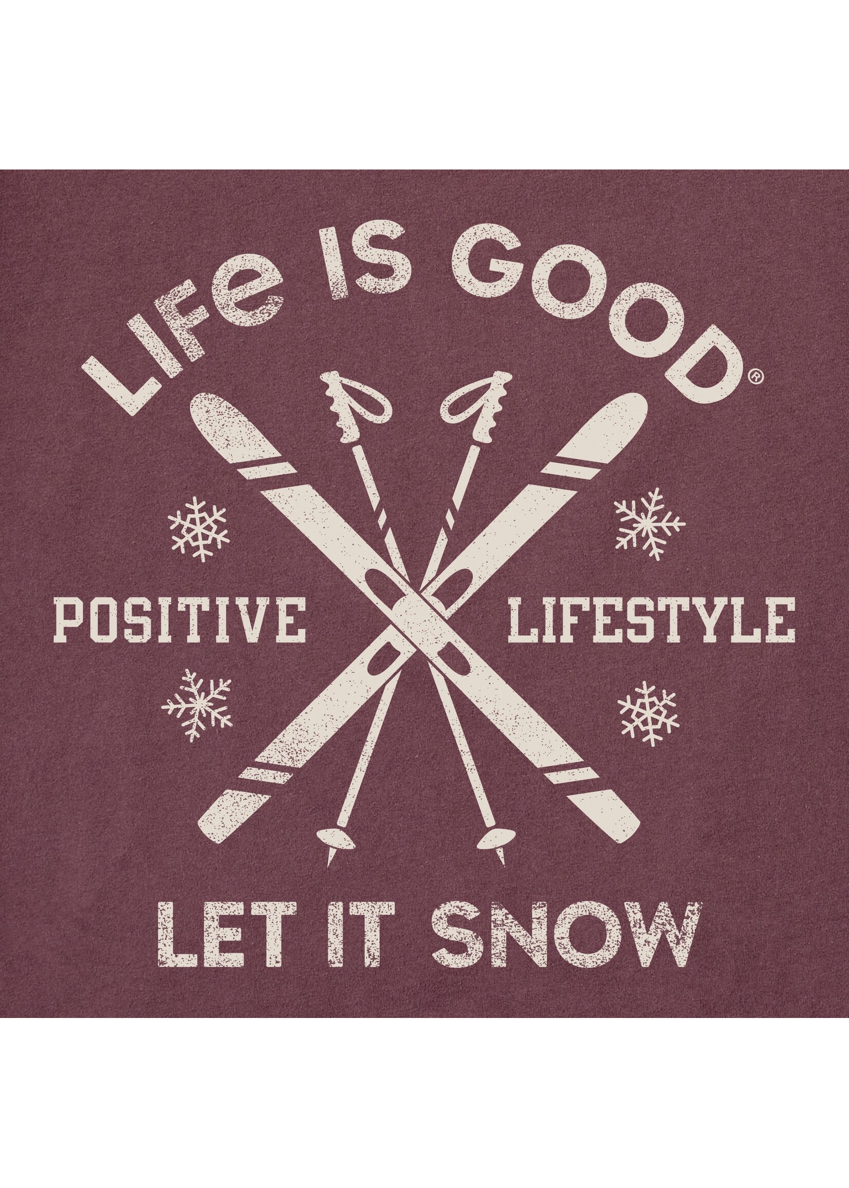 Life is Good Life is Good Men's Let It Snow Ski Long Sleeve Crusher Tee