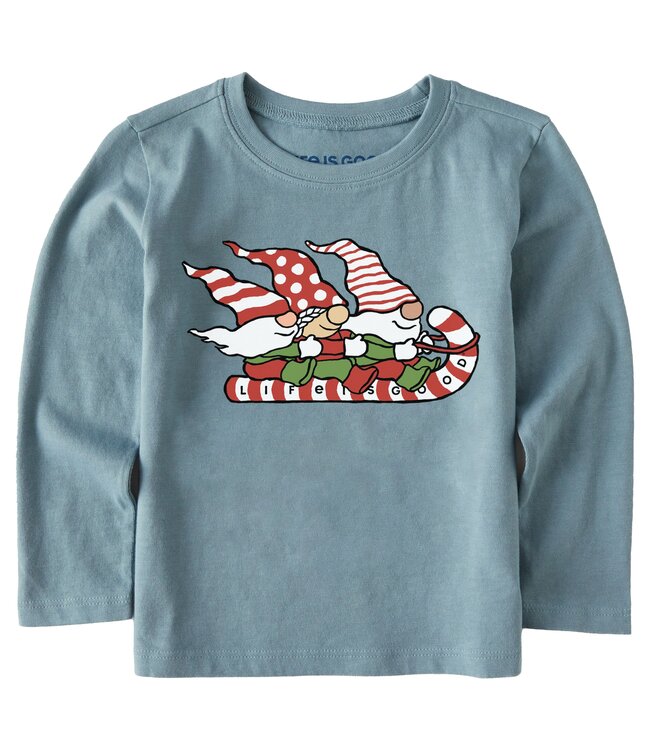 Life is Good Toddlers Gnome Toboggan Long Sleeve Crusher Tee