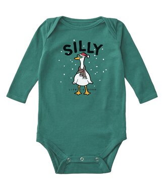 Life is Good Life is Good Silly Goose Long Sleeve Crusher Baby Bodysuit