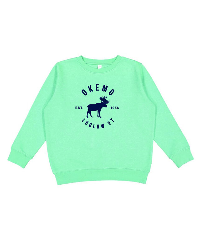 OKEMO YOUTH MOOSE LOGO CREW SWEATSHIRT