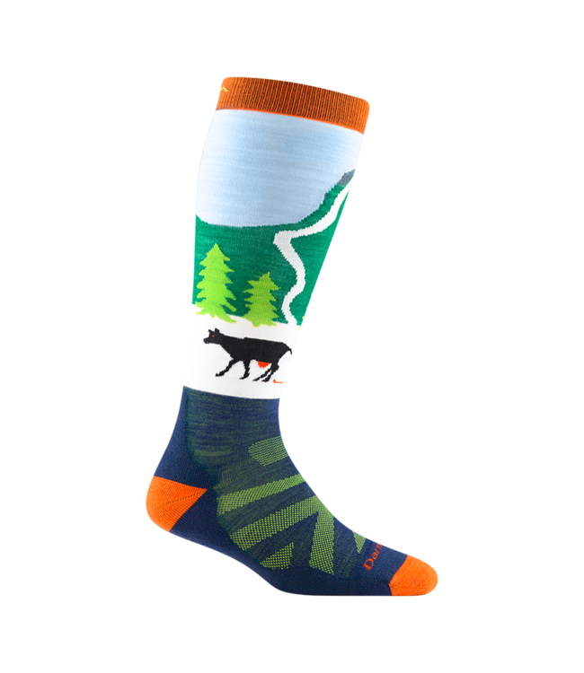 Darn Tough Kids Pow Cow Over-the-Calf Midweight Ski & Snowboard Sock