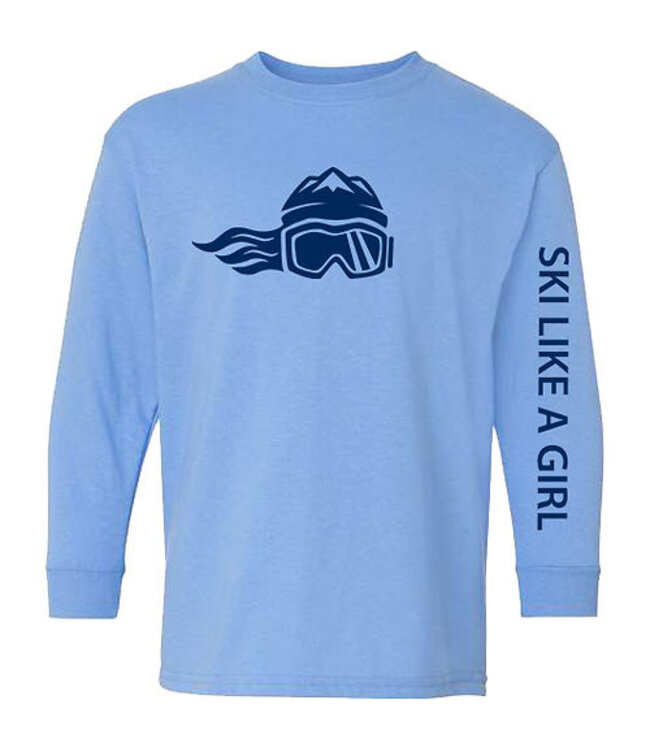 Ski Like A Girl Girls Long Sleeve T-Shirt