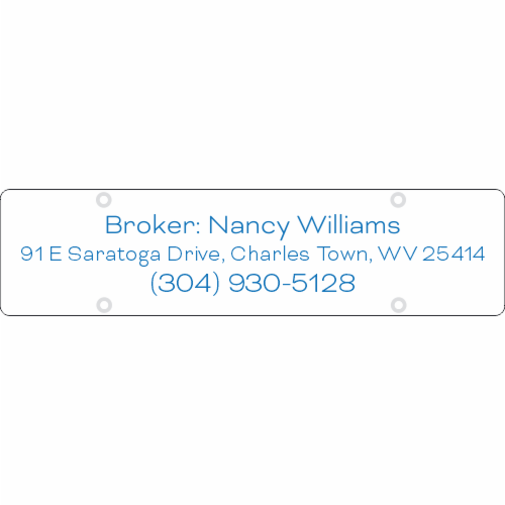 24" x 6" - Charles Town WV - Saratoga Broker RIDER