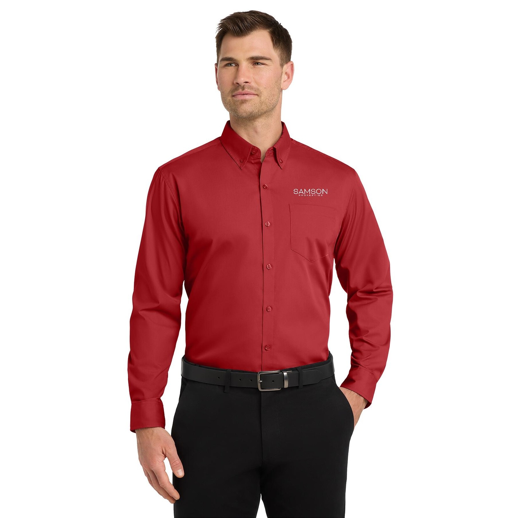Port Authority SPW100 Port Authority Long Sleeve Carefree Poplin Shirt