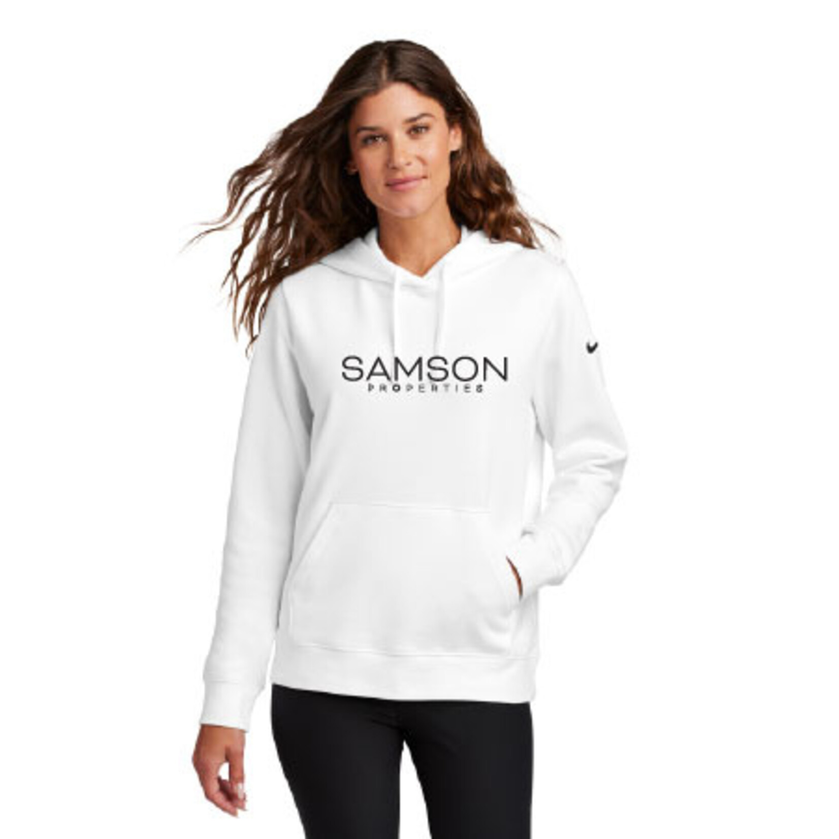 NKFD9889 - Nike Women's Club Fleece Sleeve Swoosh Pullover Hoodie