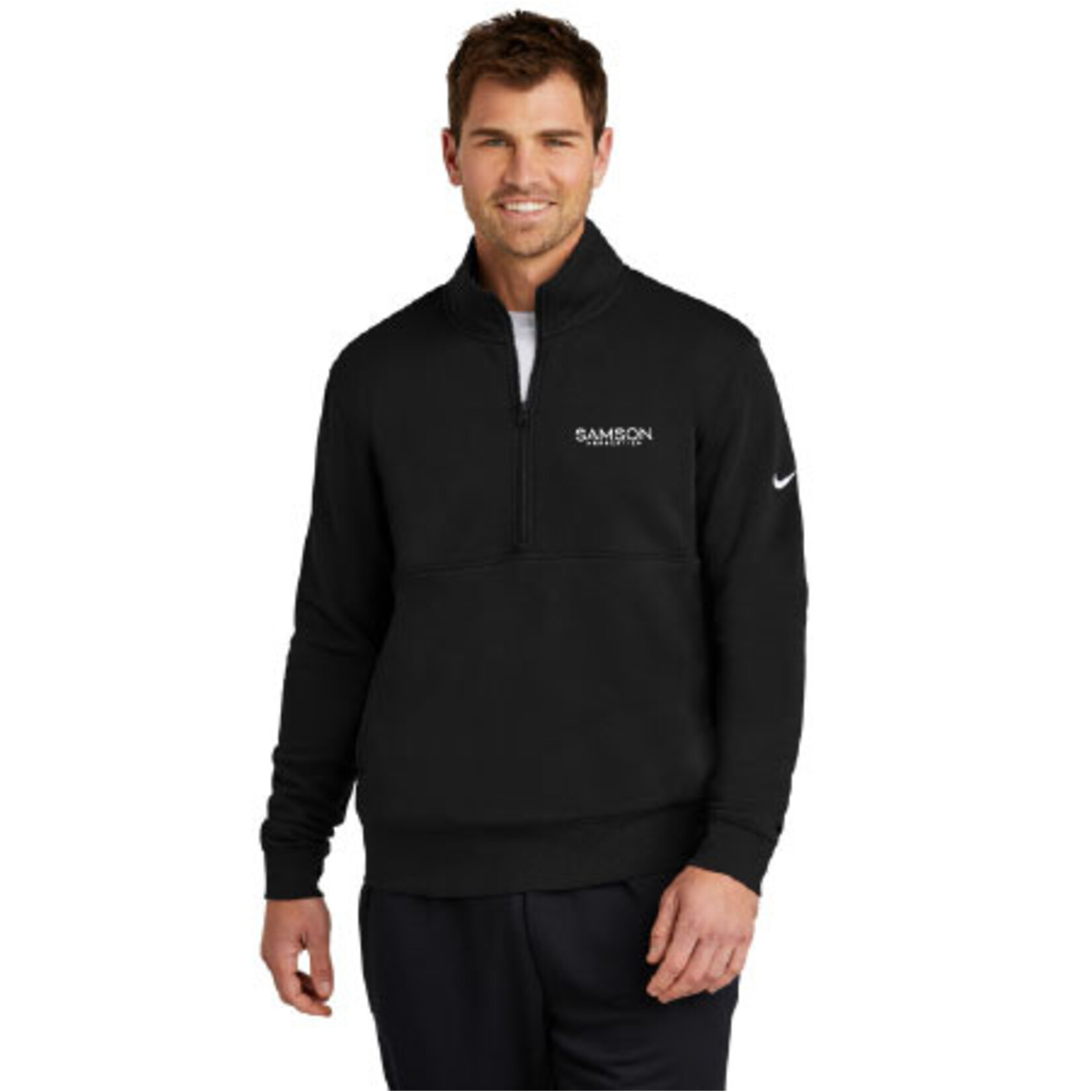 NKDX6718 - Nike Club Fleece Sleeve Swoosh 1/2-Zip