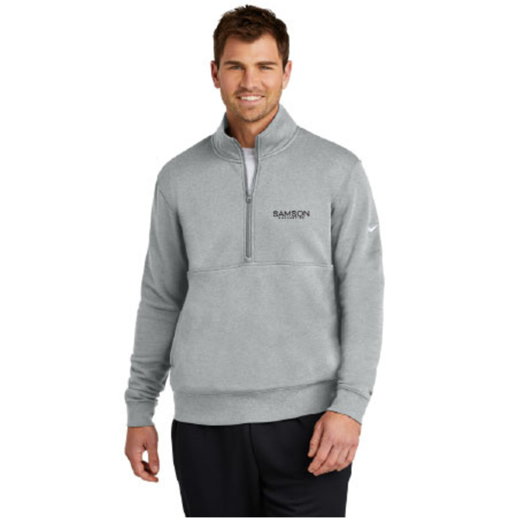 NKDX6718 - Nike Club Fleece Sleeve Swoosh 1/2-Zip