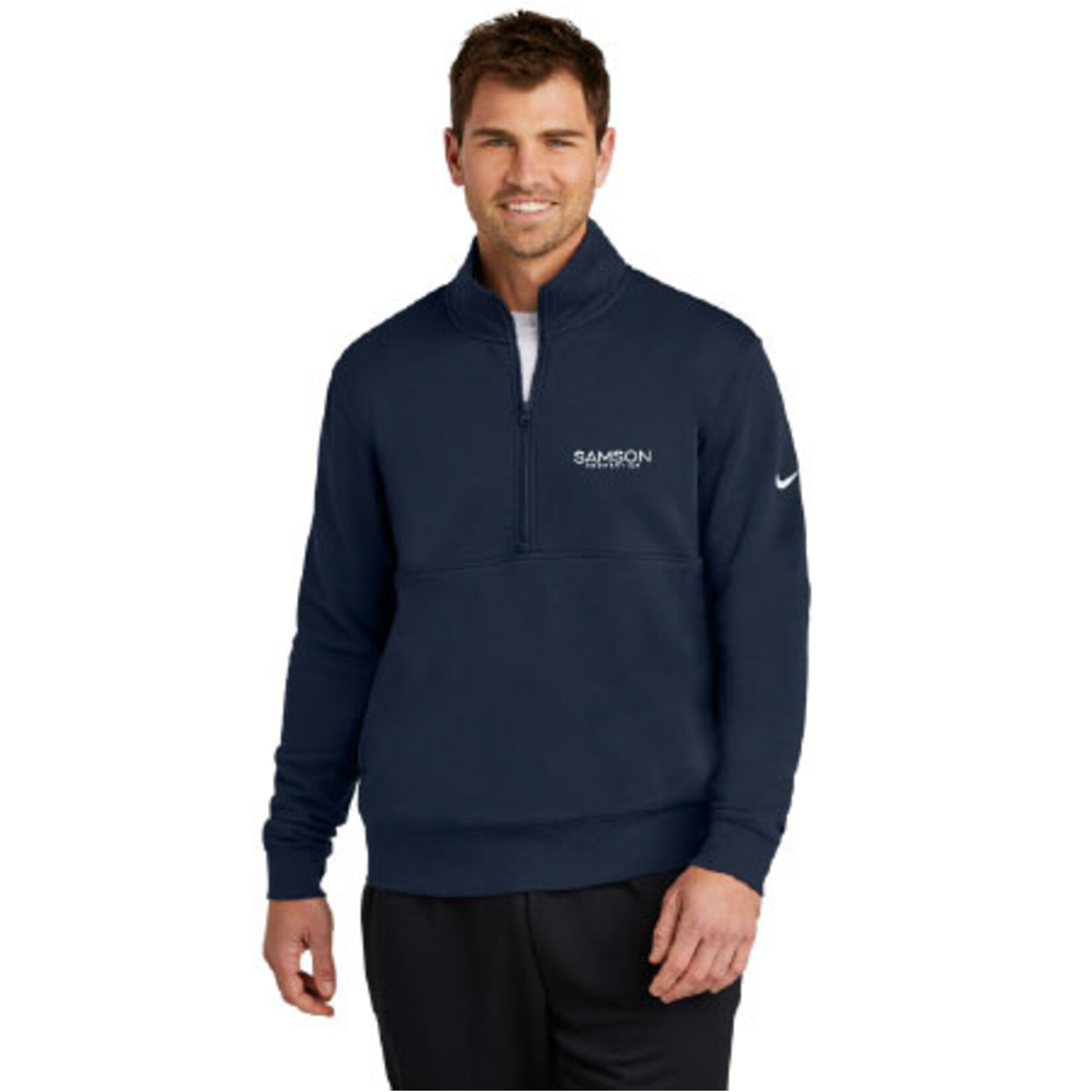 NKDX6718 - Nike Club Fleece Sleeve Swoosh 1/2-Zip