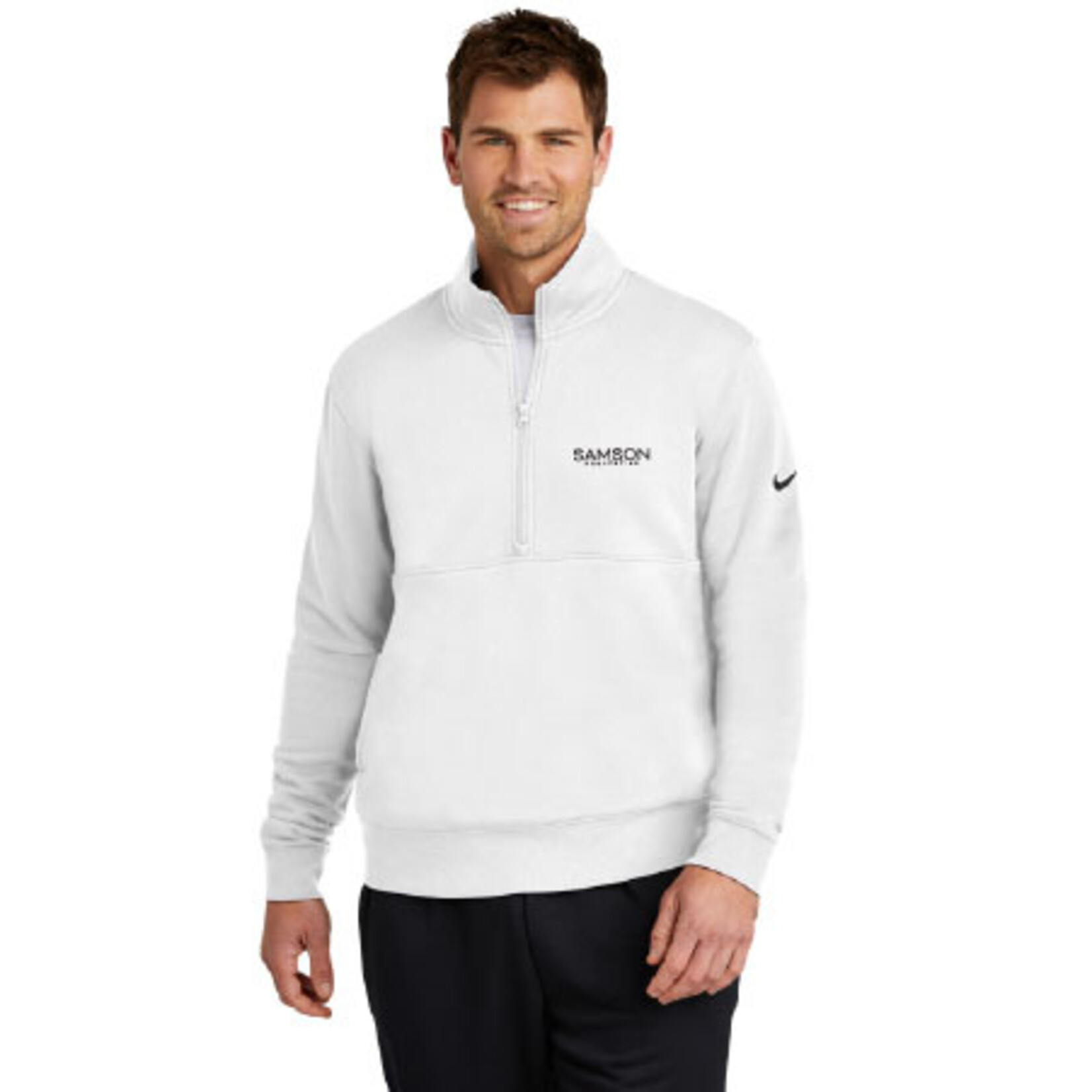 NKDX6718 - Nike Club Fleece Sleeve Swoosh 1/2-Zip