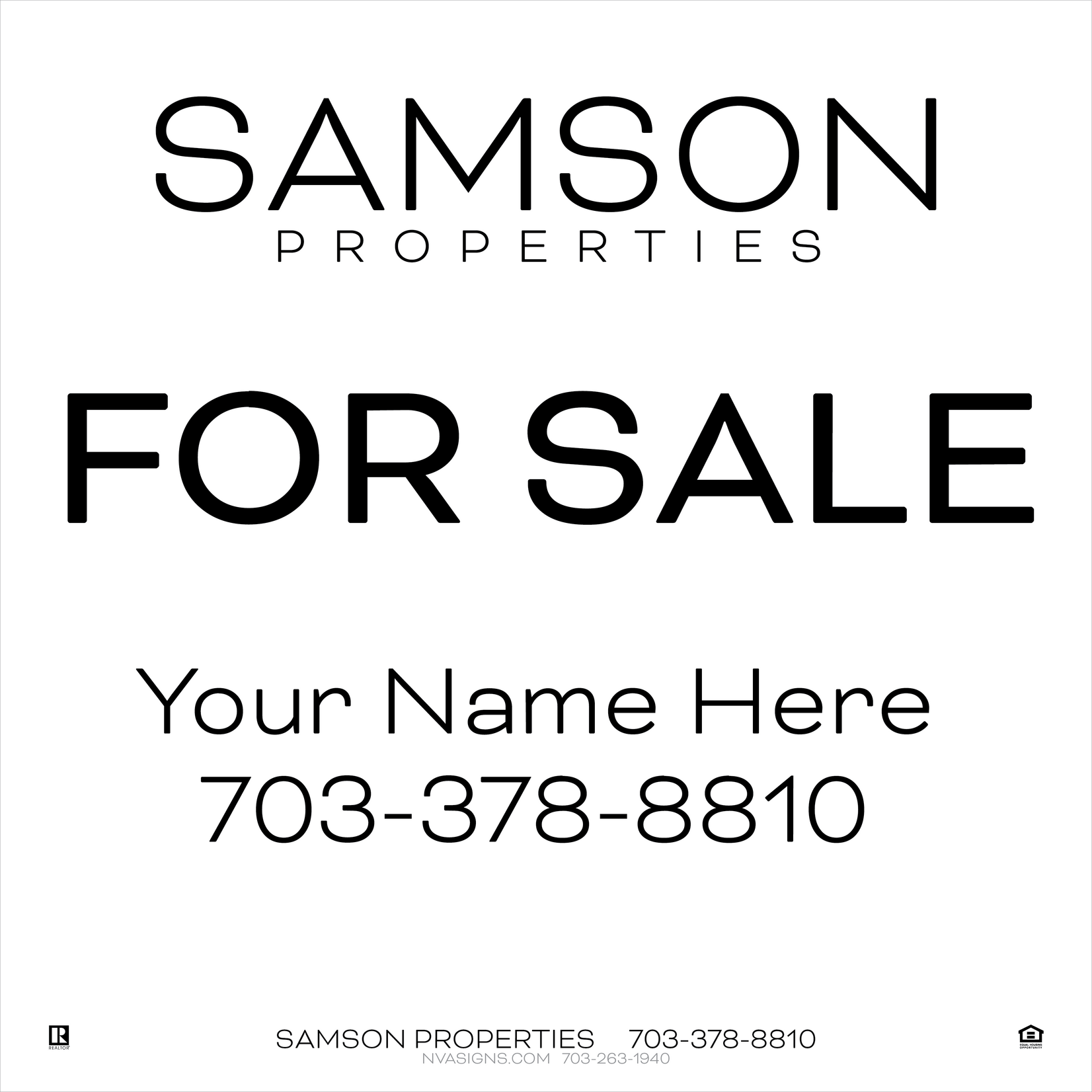 24" x 24" Economy Listing Sign