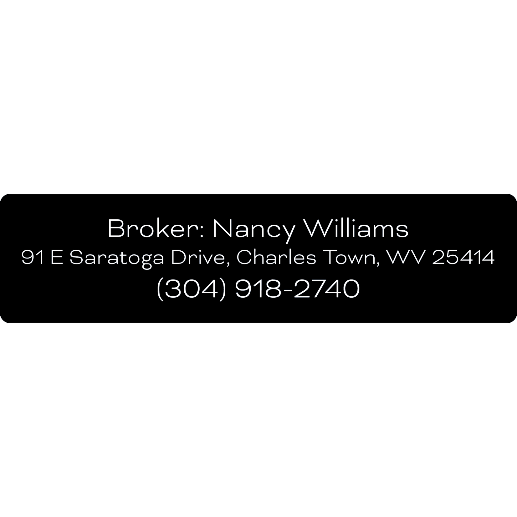 24" x 6" - Charles Town WV - Saratoga Broker RIDER