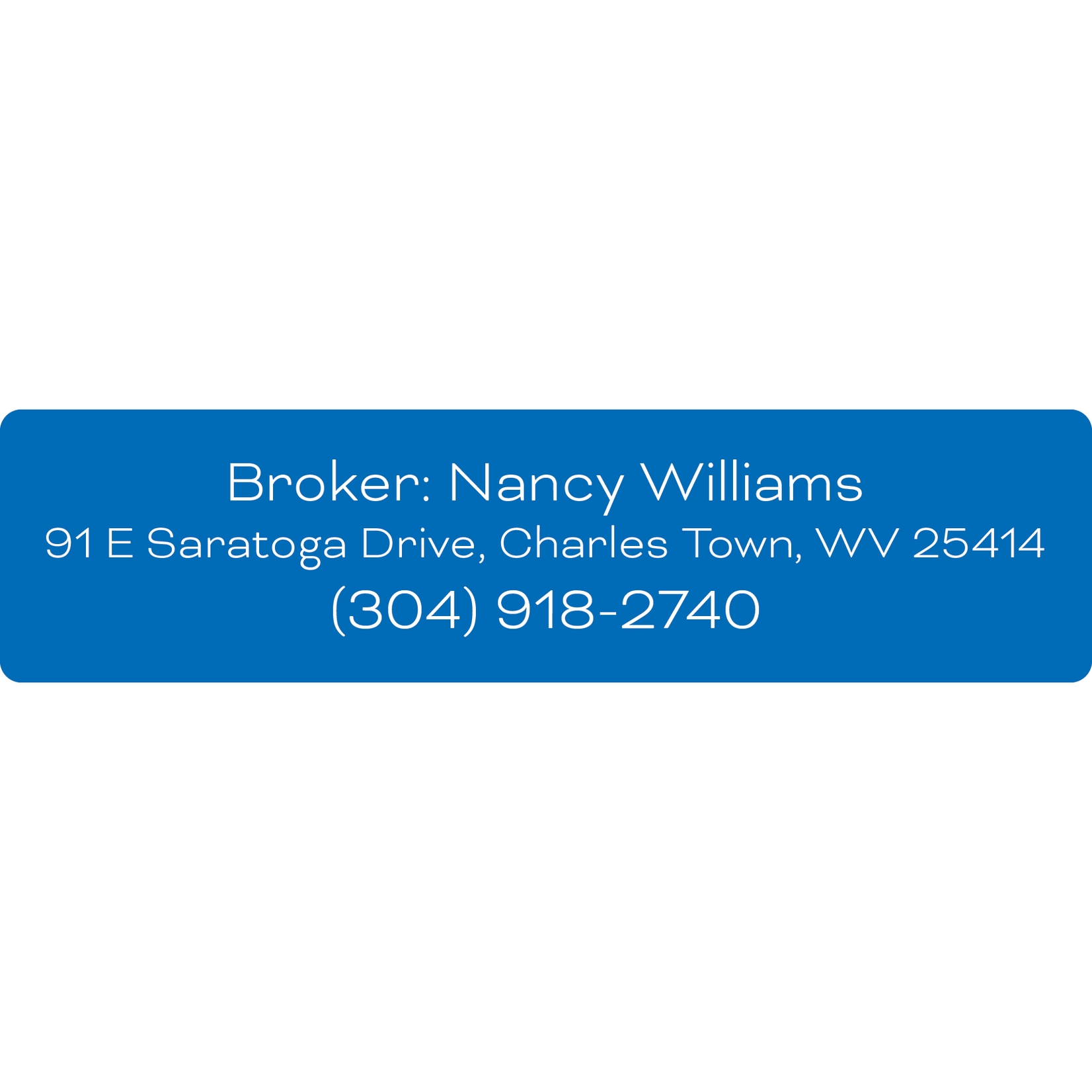 24" x 6" - Charles Town WV - Saratoga Broker RIDER